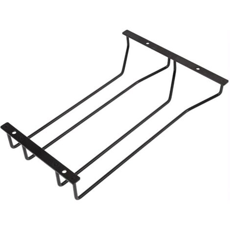 Support à Verres à Vin Noir 30,5 cm, Porte-verres à Vin Sous étagère, Support à Verres à Pied Sous Armoire, 2 Rangées