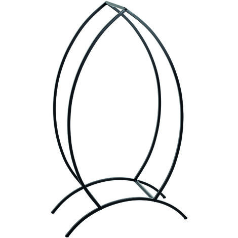 Support, accessoires pour bois de cheminée coloris noir - Longueur 47 x Profondeur 22 x Hauteur 81 cm