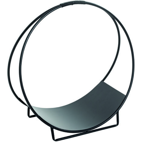 Support, accessoires pour bois de cheminée coloris noir - Longueur 50 x Profondeur 24 x Hauteur 51 cm