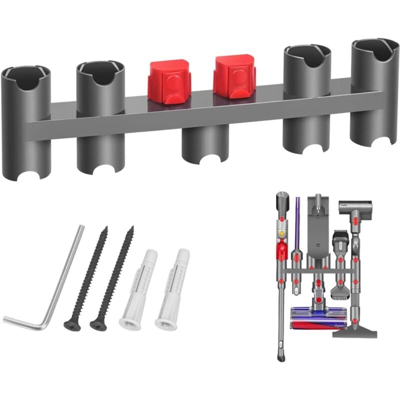 Support Accessoires pour Dyson V11 V10 V8 V7 V15 SV10 SV11, Support Mural Organisateur pour Dyson Aspirateur Balai avec 9 Prises de Rangement