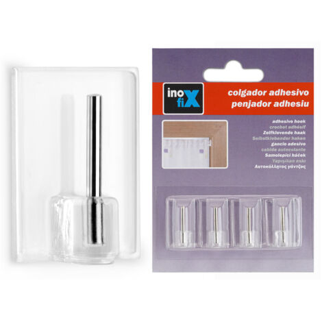 Support Adhesif Transparent Pour Voilages (BLISTER 4 Unites) Inofix