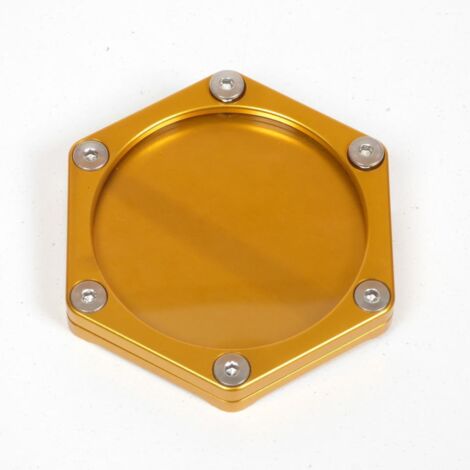 Support alu vignette assurance hexagonal or Mad pour moto scooter