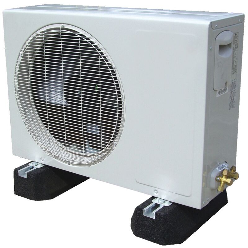 Support au sol climatisation - rubber foot + rail alu (la paire) 300kg - Long 600mm