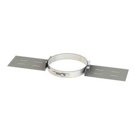 Support au toit double paroi isolé 150 mm – Inox 304 – Température jusqu'à 600 °C – Fixation orientable pour pente – Jeremias