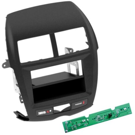 Support autoradio 2 DIN compatible avec Mitsubishi ASX 10-14 avec vide poche - Noir