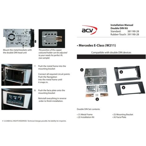 Support autoradio 2Din compatible avec Mercedes Classe E W211 CLS W219 ap02 - avec vide poche
