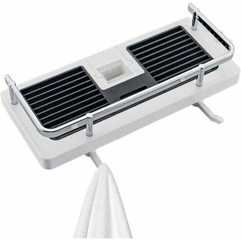 Support Barre Douche Coulissant, XU, Sans Perçage, Pour Salle De Bain --Crezuo
