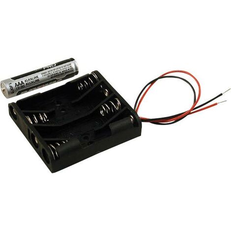 Support batterie 4 x LR03 Hammond Electronics BH4AAAW plastique noir 1 pc(s) W68710