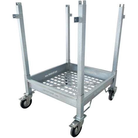 Support Big Bag 1000kg avec roues  Support pour la manutention de big-bags, charge utile 1 tonne, galvanisé