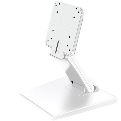 Support blanc pour écran 14-24 pouces, support pour ordinateur de bureau, support d'écran tout-en-un réglable en hauteur et en rotation.