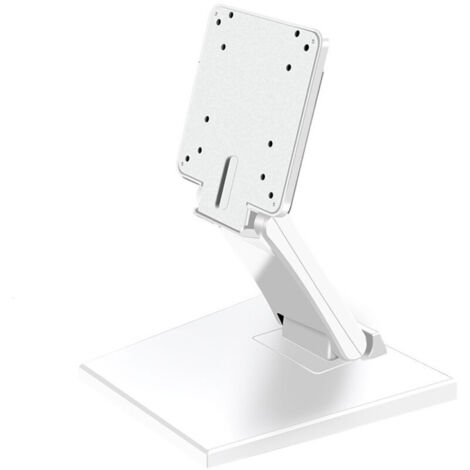 Support blanc pour écran 14-24 pouces, support pour ordinateur de bureau, support d'écran tout-en-un réglable en hauteur et en rotation.