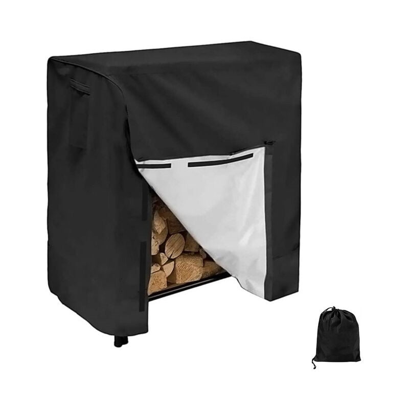 Support à Bois de Chauffage avec Couvercle Grande Capacité Extérieur Porte-bûches de Cheminée avec étanche 420D Oxford Couvercle de Support de Bûches