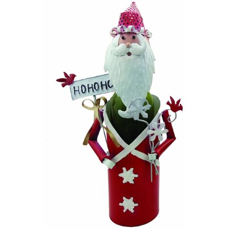 Support bouteille métallique Le Père Noël