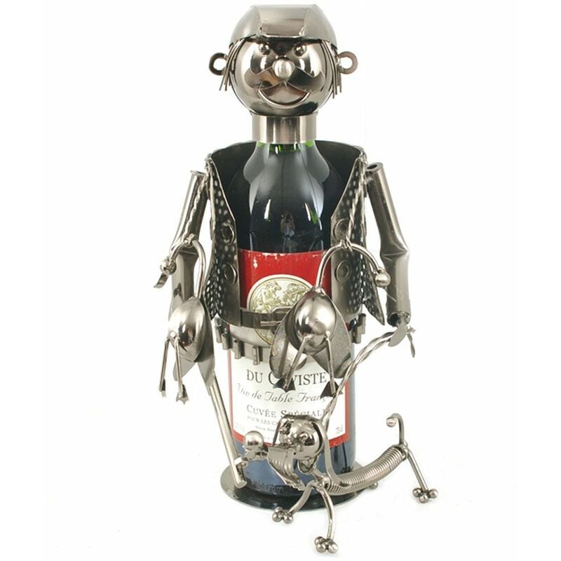 Support bouteille métallique Le chasseur et son chien