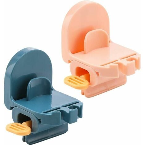 Support Brosse a dent Electrique, Porte Brosse à Dents Mural, Support Brosse a dent, Distributeur de Dentifrice, Multifonctionnel, étanche, pour Salle de Bain, Cuisine (Bleu Rose, 2 Pièces)
