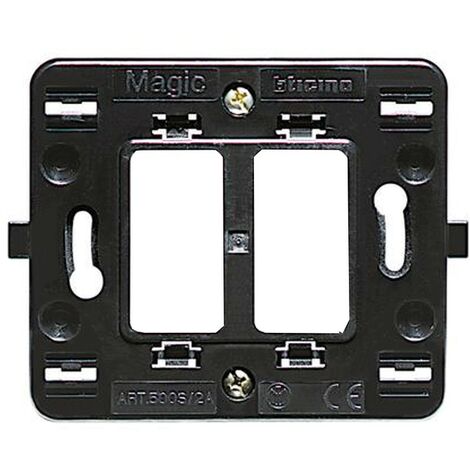 Support Bticino Magic 2 places séparés pour boîte ronde 500S/2