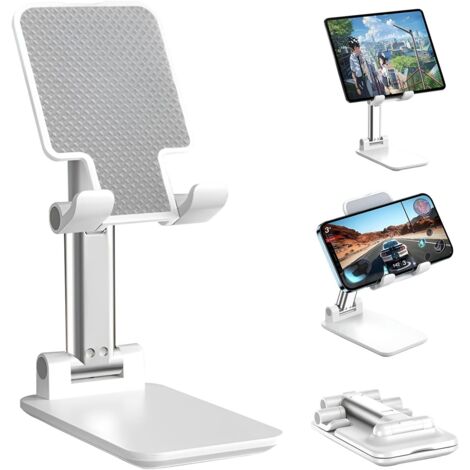 Support Bureau Pliable - 1 Unité - Plastique - Réglable Hauteur Angle - Smartphone Tablette - Noir