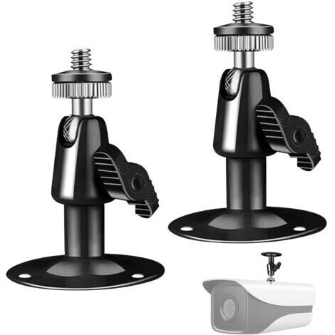 Support Caméra Extérieur Mural, 360° Réglable Fixation Support Murale Camera Surveillance Intérieur et Extérieur Plafond RéGlable pour Surveiller L'Installation avec des Vis, 2 Pièces