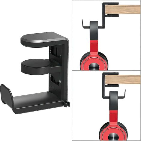 Support-casque-avec-clip-cable-clip-ressort-ajustable-rotation-360-degres DENUOTOP