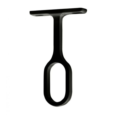 Support central fixe pour tube penderie 30x15 ovale, zamak noir
