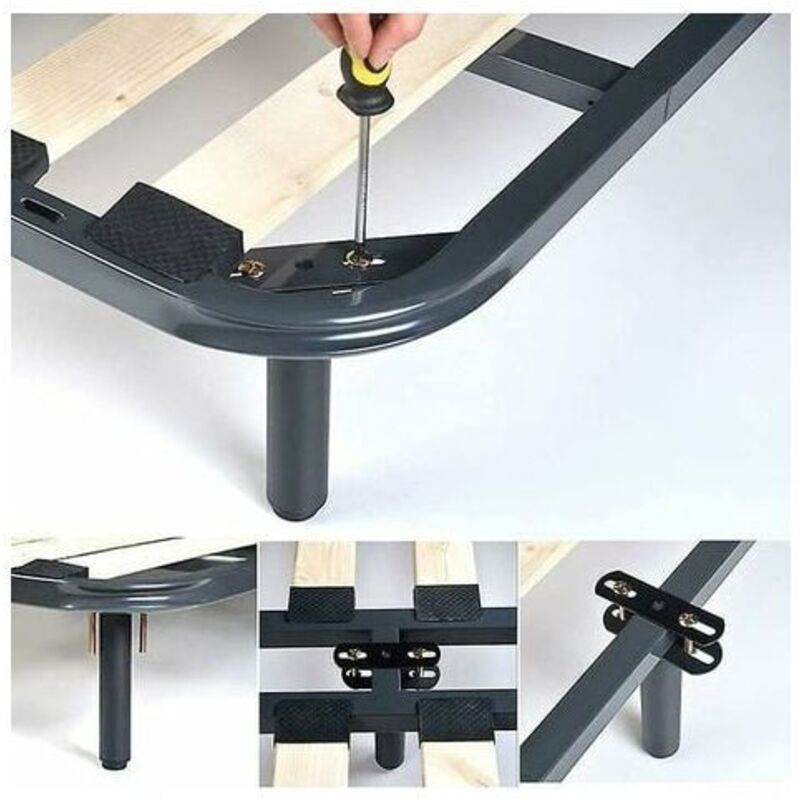 VURAHOME - Support Centrale À Hauteur Réglable Pour 2 Pièces Jambe De Cadre De Lit Latte De Centrale Lit Lourde