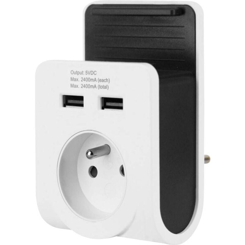 Chargeur USB GAO 6005F Courant de sortie (max.) 2400 mA 2 x, 1 x USB 2.0 type A femelle, mâle française