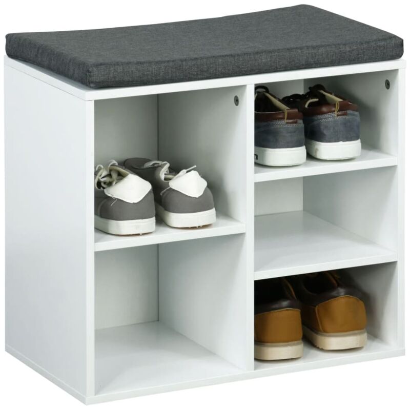 HI - Support à chaussures avec coussin 51,5x29x48 cm Blanc