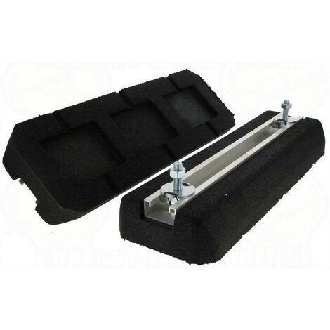 Lot de 2 supports anti-vibration en caoutchouc 600 x 220 x 95 mm – Capacité 500 kg – Fixation avec visserie aluminium – CBM - FOOT 600 X