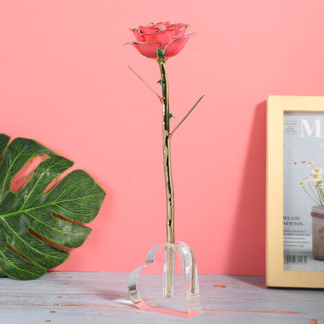 Support cœur transparent pour roses artificielles - Décoration murale et intérieure