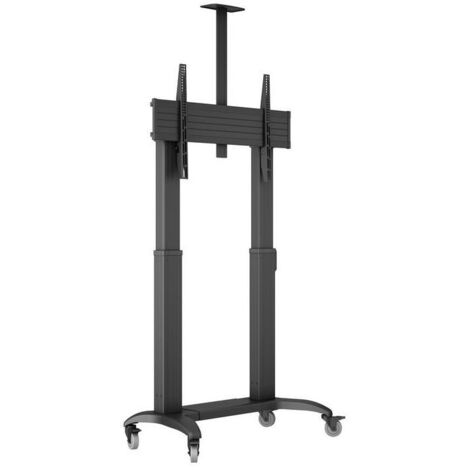 Support con Ruote Motorized Multibrackets Nero per Monitor fino a 110" e Capacità di 135 kg, VESA 200x200 e 1000x600, con Base Regolabile e Ruote Girevoli