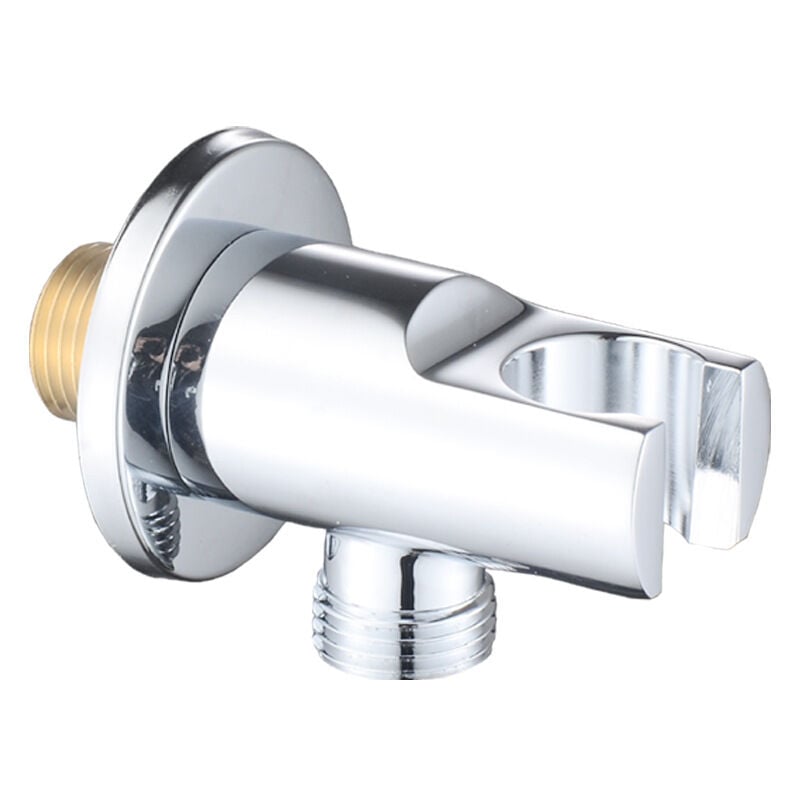 Support coudé pour pommeau de douche Chromé