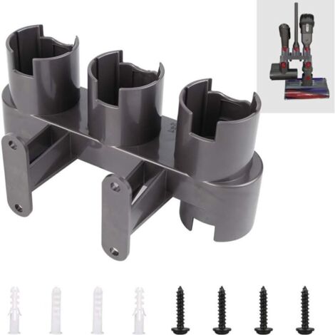 Support d'Accessoires Mural, Ensemble de Convertisseur d'Adaptateur pour Dyson V11 V10 V8 V7, Remplacement pour Aspirateur Dyson(Gris, avec le paquet de pièces)