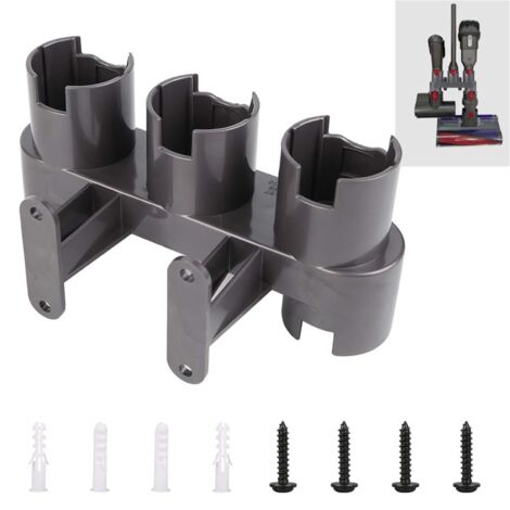 Support d'Accessoires Mural, Ensemble de Convertisseur d'Adaptateur pour Dyson V11 V10 V8 V7, Remplacement pour Aspirateur Dyson(Gris, avec le paquet de pièces)