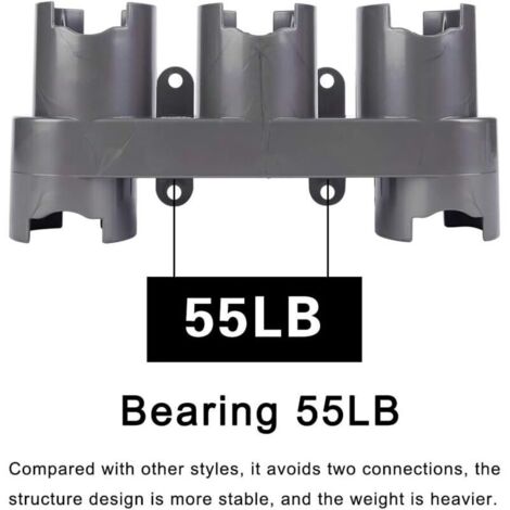 Support d'Accessoires Mural, Ensemble de Convertisseur d'Adaptateur pour Dyson V11 V10 V8 V7, Remplacement pour Aspirateur Dyson(Gris, avec le paquet de pièces)