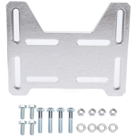 Support d'adaptateur de montage de moteur réglable avec matériel en aluminium, haute dureté, longue durée de vie pour Mini vélo Go Kart argent