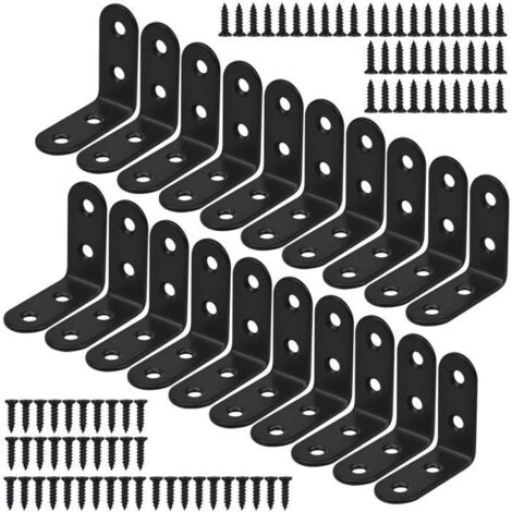 Support d'angle - Inox - Équerre de Fixation - Lot de 20 - 40mm x 40mm - Épaisseur 2mm