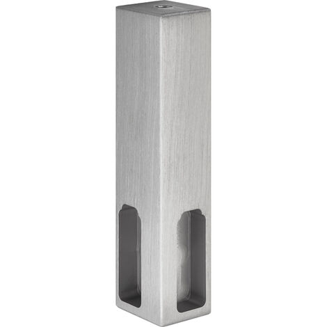 Support d'angle sous tablette pour tube de penderie rectangulaire - Décor : Aspect inox brossé - ITAR