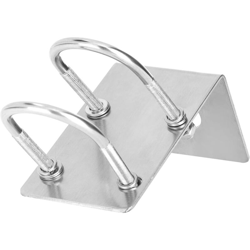 Support D'antenne D'autoradio, Support Fixe D'antenne en Acier Inoxydable Réglable Support de Serrage à Boulon en U pour Antennes Radio Montées sur