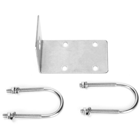 Support d'Antenne Radio Voiture en Acier Inoxydable avec Serrage à U pour Antenne Radio Auto et Balcon