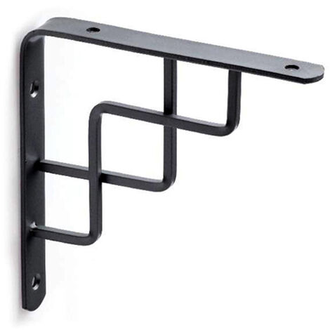 Support d&aposétagère  Style décoratif  Fabriqué en acier  Finition noire  Mesures 20150150mm  Système de fixation  1 unité - talla