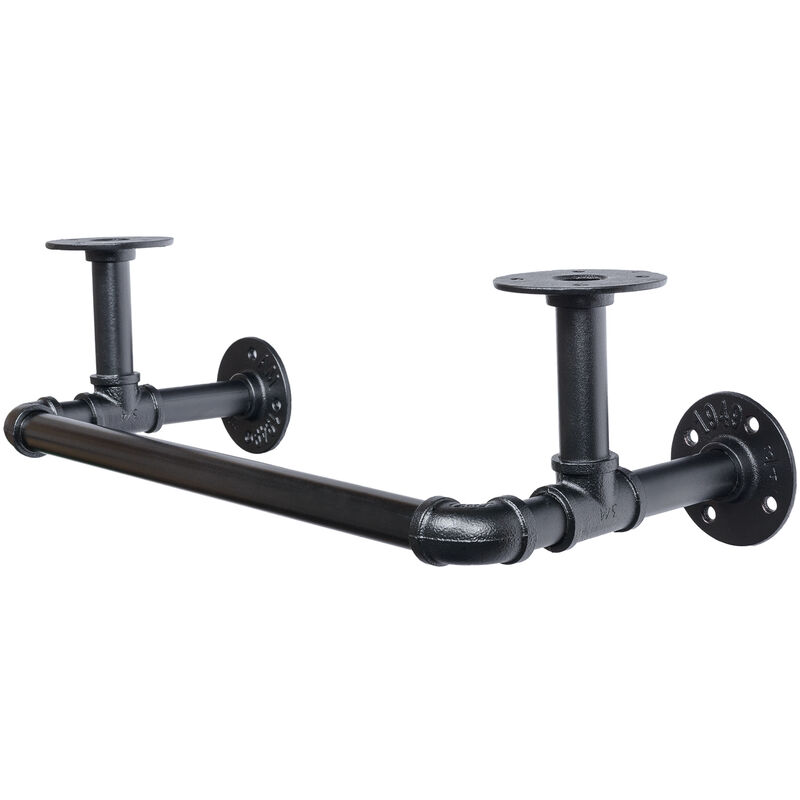 REI - Support d&aposétagère Style décoratif Fabriqué en acier Finition noire mate Mesures 530165215mm Système de fixation vissé 1 unité - talla