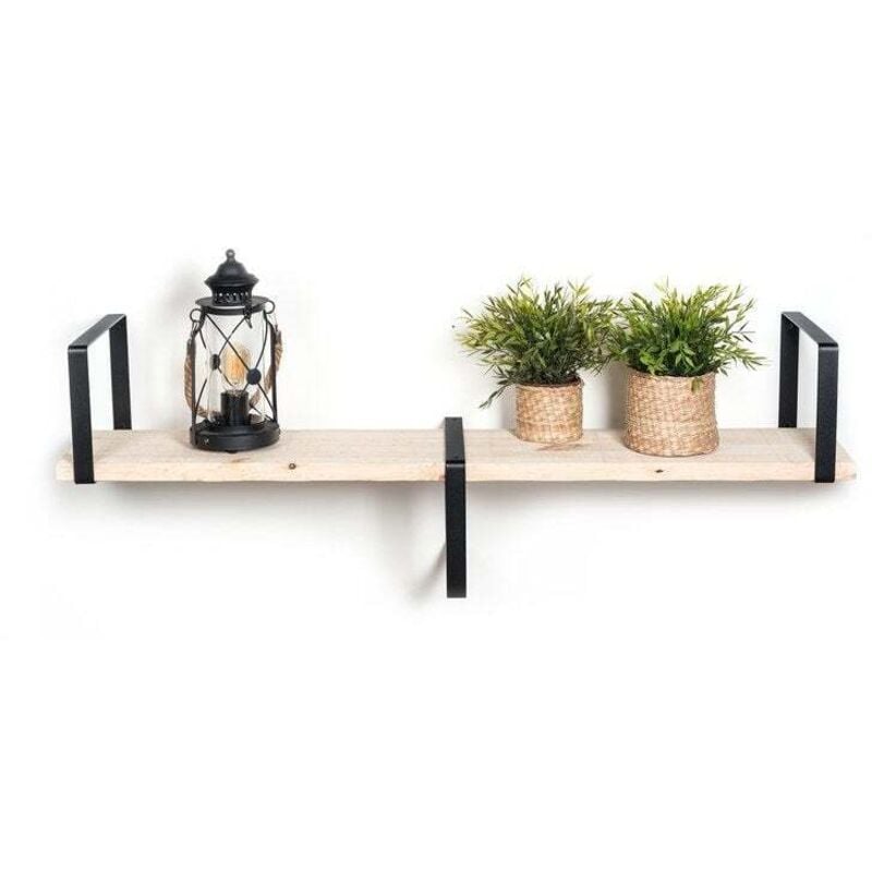 REI - Equerre Style industriel en acier mat noir, H.21.1 x P.26 cm