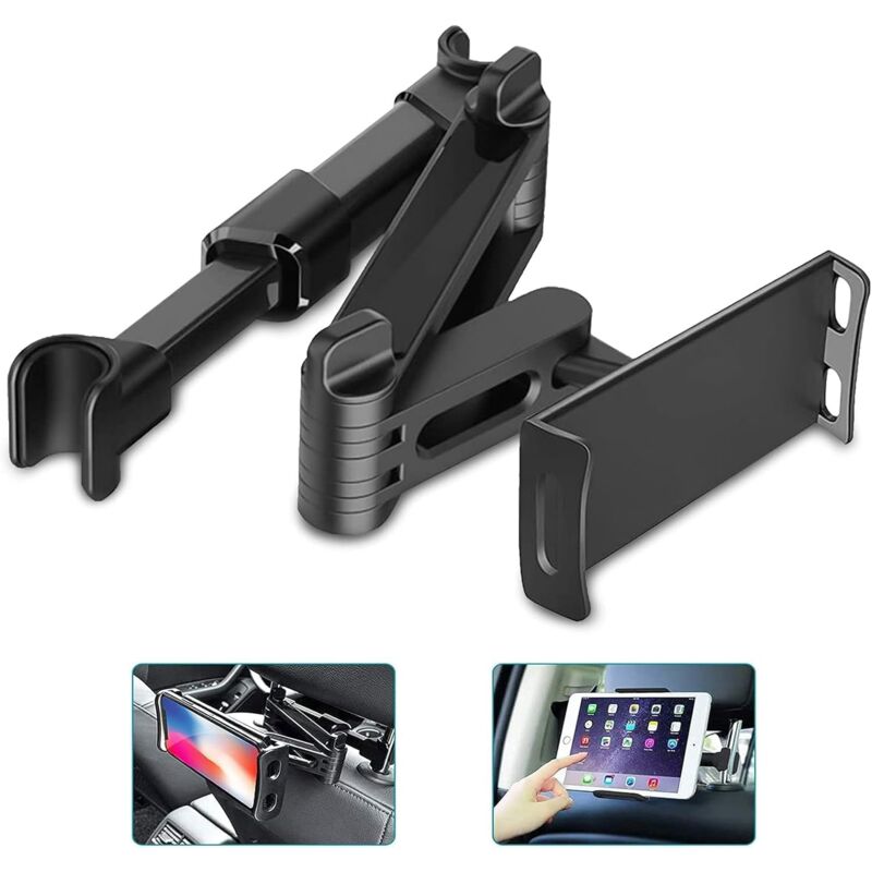 Support d'appui-tête de Voiture, Universel Extensible Support de Téléphone Tablette pour 4,0-10,6in Appareils