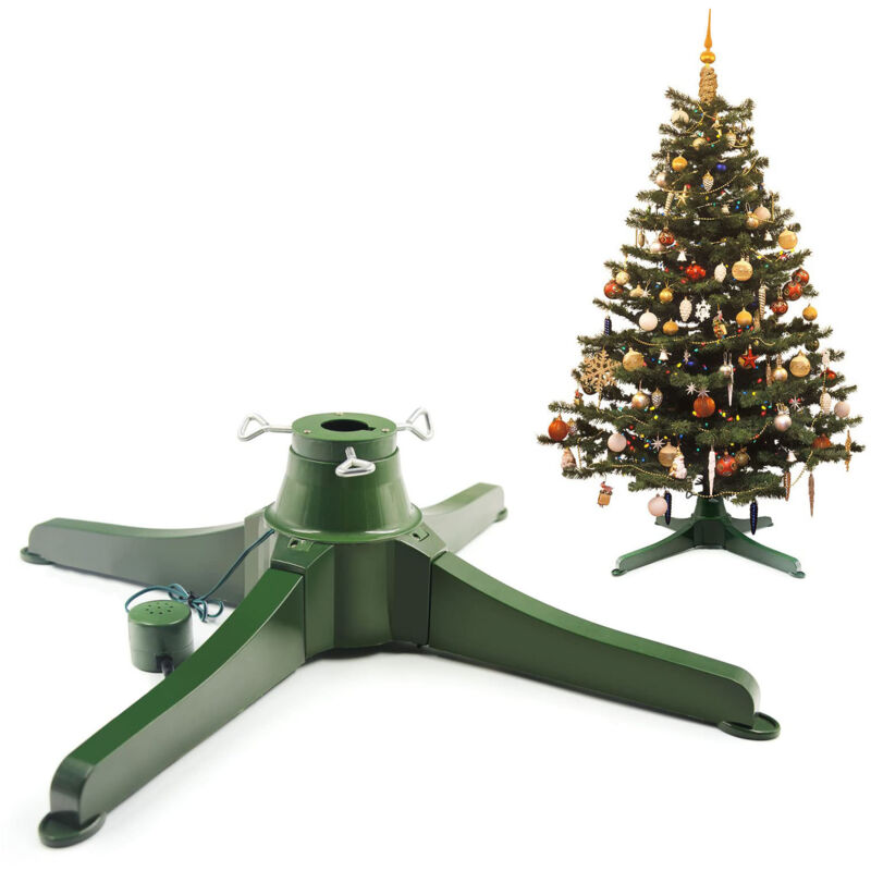 Support d'arbre de Noël artificiel rotatif à 360 degrés, support d'arbre de Noël réglable avec boîte à musique, adapté aux arbres de moins de 7,5
