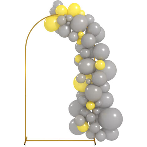 Support d'arche en métal doré pour mariage, 2,2 m, arche de jardin, décoration florale avec ballons