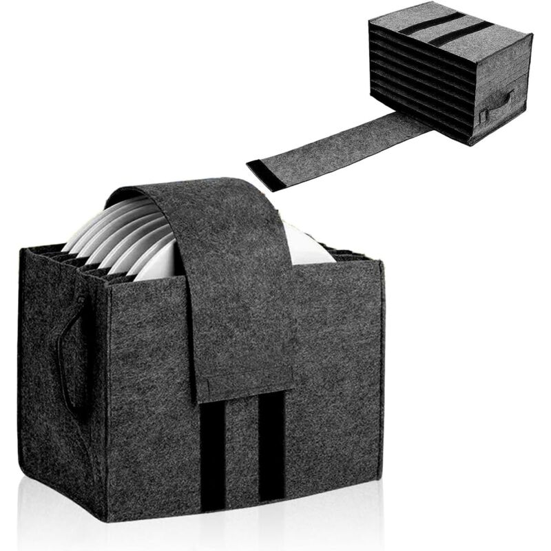 Support D'assiettes en Feutre, Rangement de Vaisselle, Porte Assiette pour Camping-Car pour 8 Assiettes Accessoires de Camping pour Camping-Cars