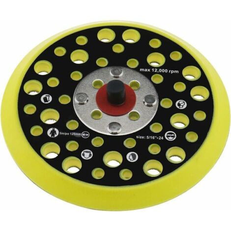 Support de 125 mm 5" compatible avec Mirka Ceros/Deros 44 trous, fixation de filetage 5/16, ponceuse, support à crochet et boucle, accessoires pour outils électriques (non original)