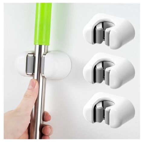 Support de balai mural 3 pièces-support de vadrouille/support de balai mural, boîte de rangement de fournitures de nettoyage auto-adhésives robustes