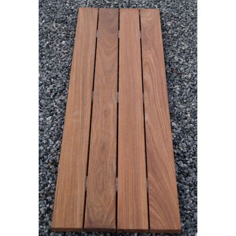 Support de banc court en cumaru 115 cm – Largeur 37 cm – Épaisseur 2 cm – Fabriqué en Allemagne – Résistant aux champignons – Gabiona