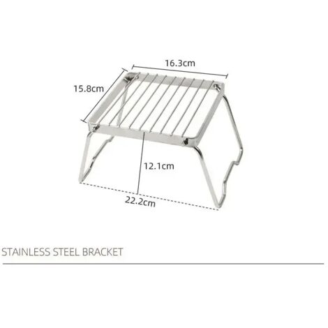 Support de barbecue pliable portable en acier inoxydable pour feu de camp, barbecue d'extérieur, réchaud à gaz et à bois avec sac de transport, réchauds de cuisine portables